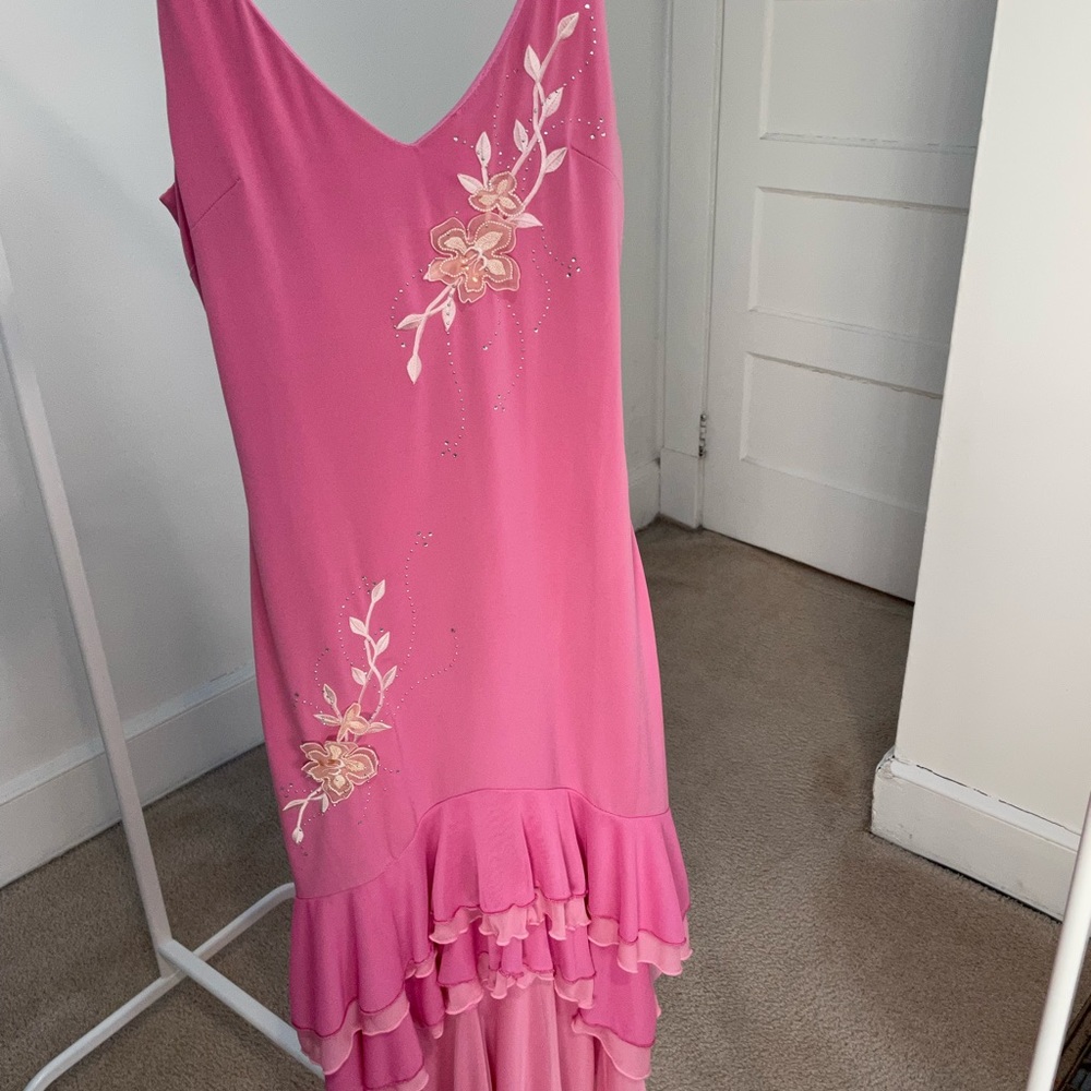 Ynes high low pink dress